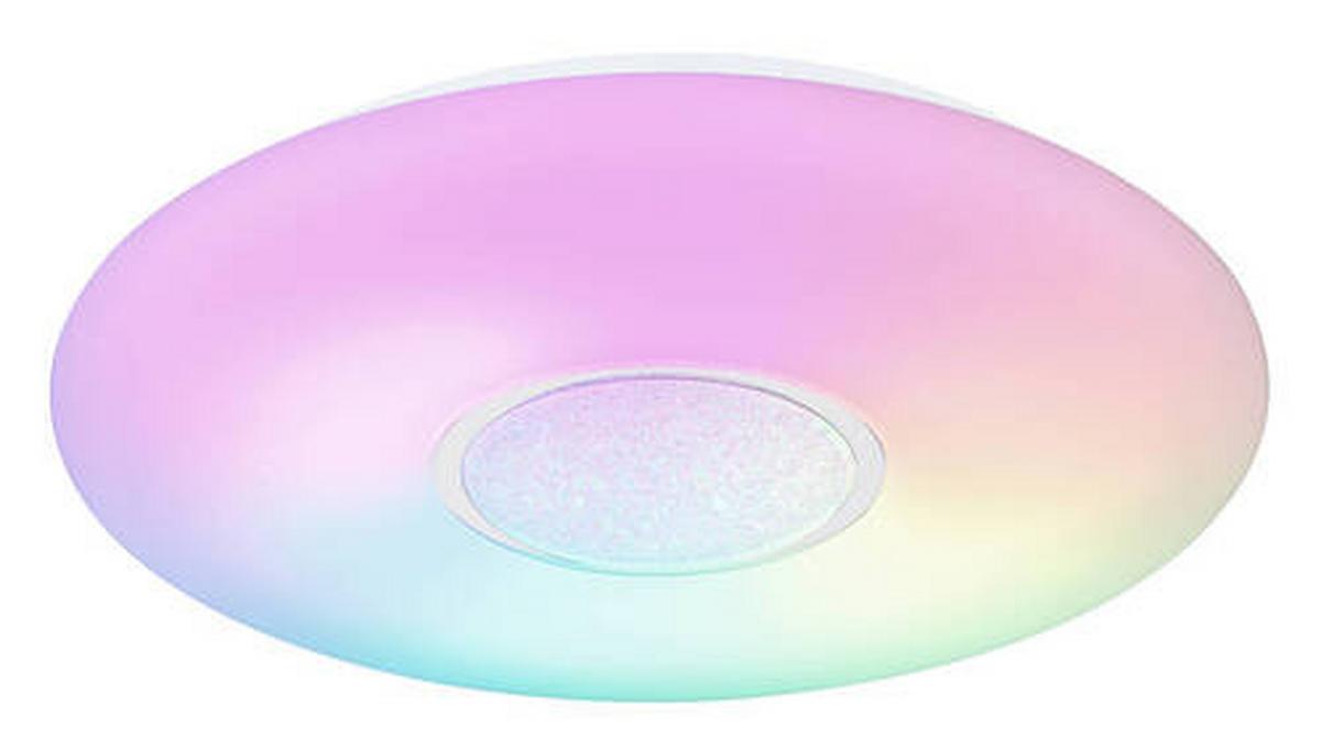LED-Deckenleuchte Sully in Weiß/Opal max. 40 Watt - Klar/Opal, Design, Glas/Kunststoff (48,5/7,2cm) - Globo