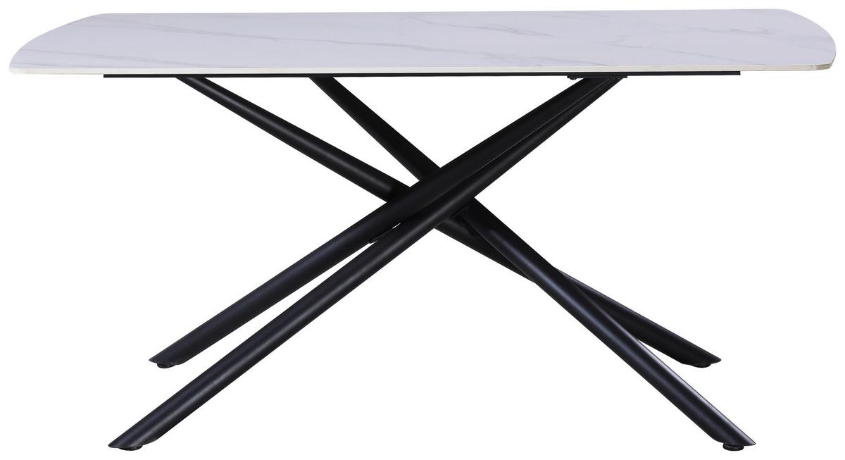 Jedilna Miza Mailand, Bela, 160 X 90 Cm - črna/bela, Trend, kovina/keramika (160/75/90cm) - Mömax