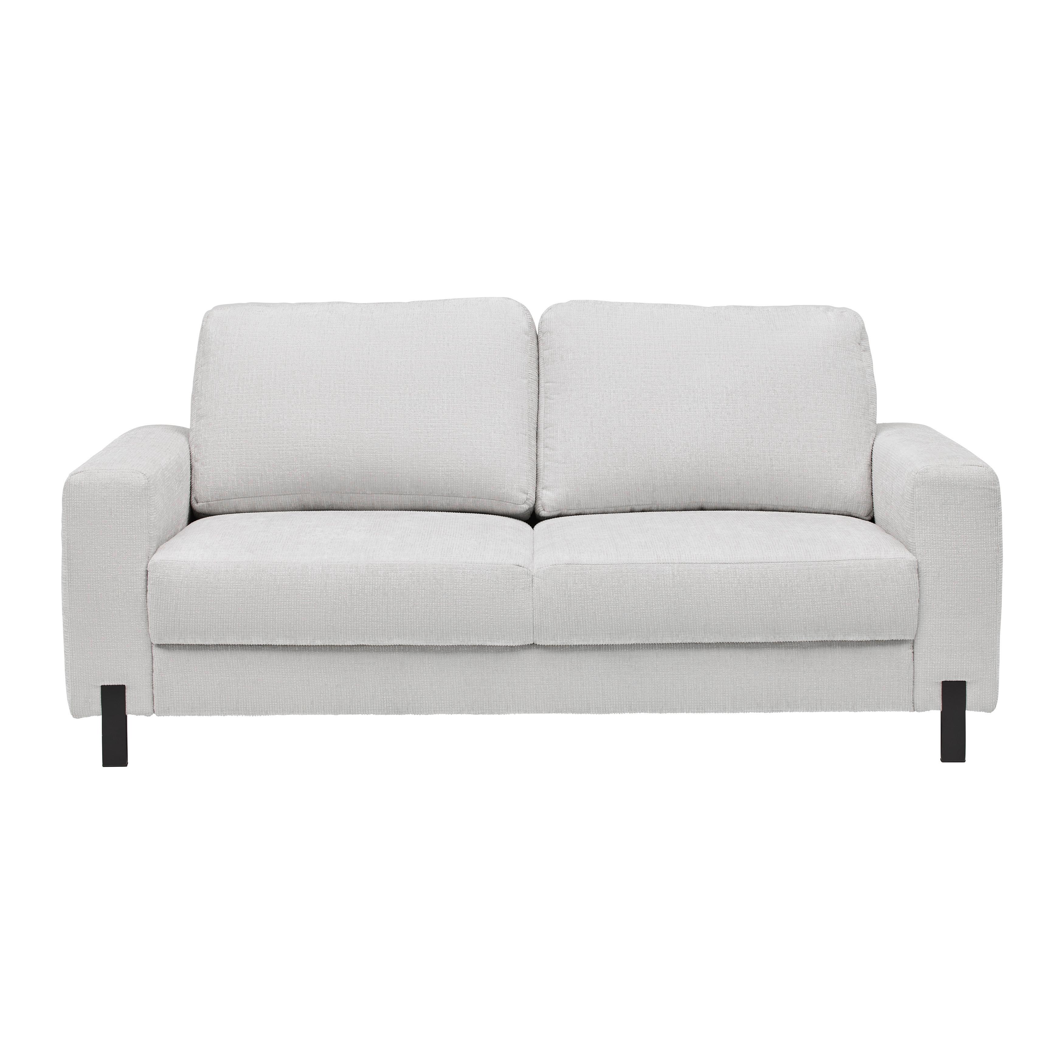 2-Sitzer-Sofa Piega Silberfarben - Silberfarben/Schwarz, MODERN, Textil/Metall (189/66-87/96cm) - Mömax