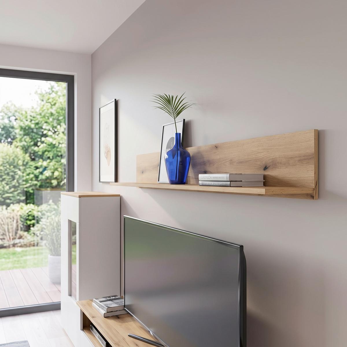 Polica Dalano - boja hrasta, Trendi, pločasti materijal (165/22/20,6cm) - Modern Living