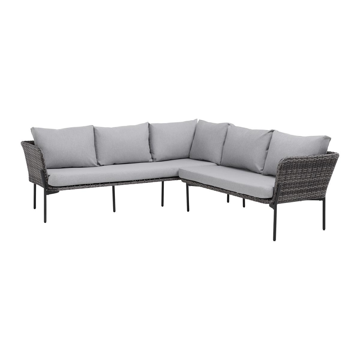 Garnitură grădină Zophia - gri închis/culoare natur, Modern, plastic/sticlă (294/68/77cm) - Bessagi Garden