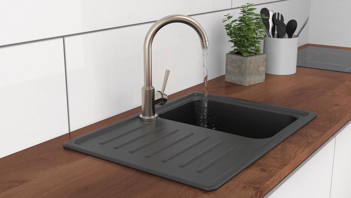 Küchenarmatur Cornwall in Edelstahlfarben - Edelstahlfarben, LIFESTYLE, Kunststoff/Metall (34cm) - Schütte