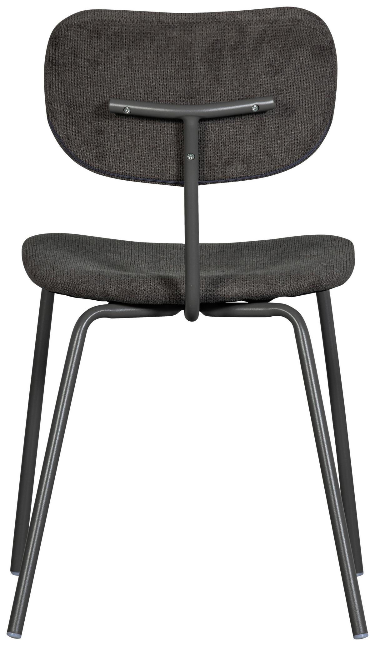 Stuhl-Set Link Braun/Grau B: 54cm - Schwarz/Braun, MODERN, Textil/Metall (54/78/45cm) - Livetastic