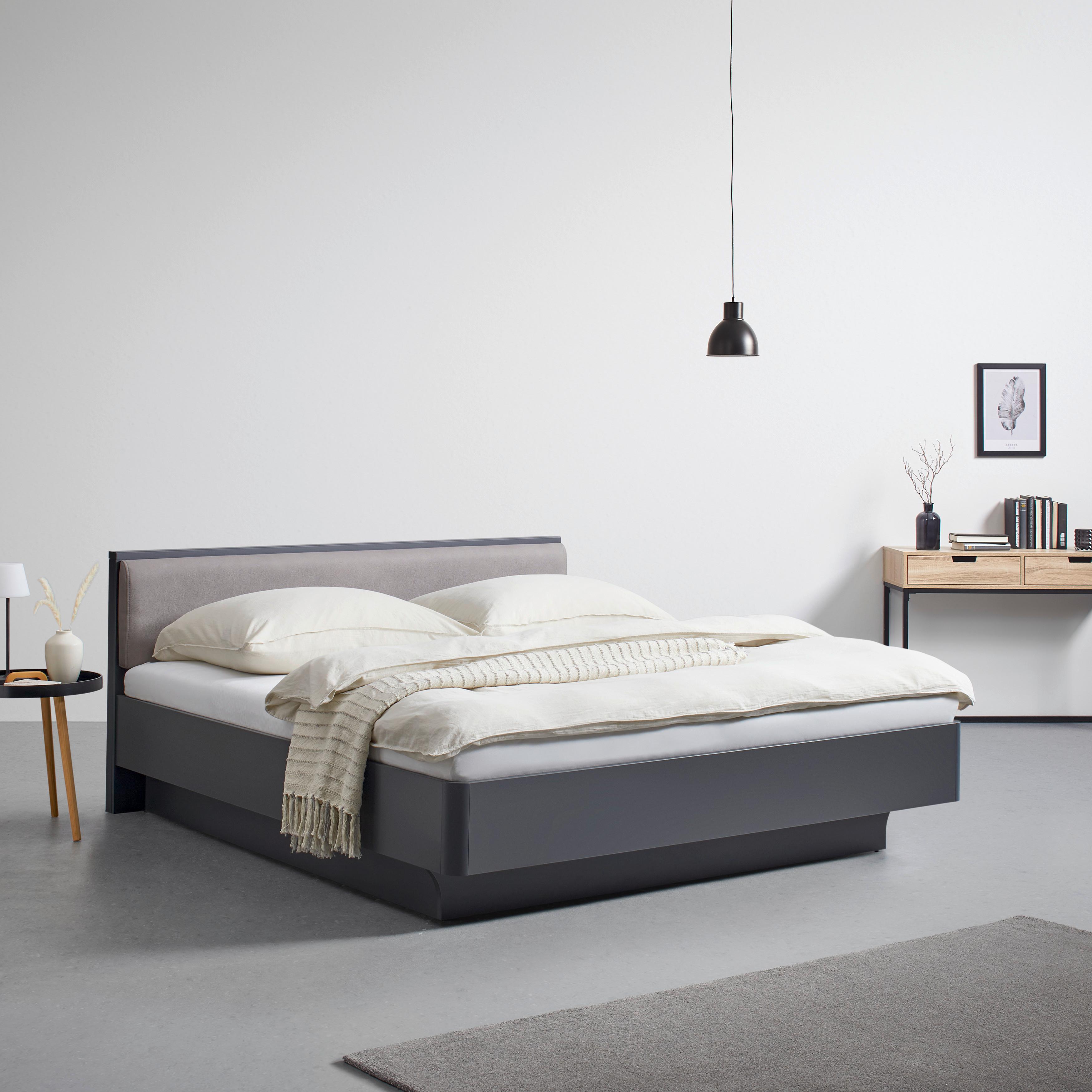 Polsterbett Mariello ca. 180x200cm Anthrazit/Cappoccino - Anthrazit/Cappuccino, MODERN, Holz/Textil (180/200cm) - Bessagi Home