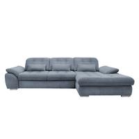 Ecksofa Rigatti mit Bettkasten ca. 314x184 cm Hellblau - Chromfarben/Anthrazit, MODERN, Textil/Metall (314/184cm) - Livetastic