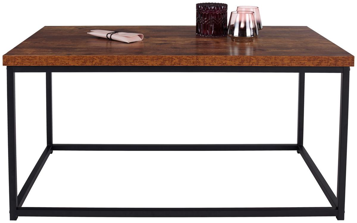 Klubska Miza Jungle, Naraven Videz, Črna - črna/naravne barve, Moderno, kovina/leseni material (100/48/60cm)