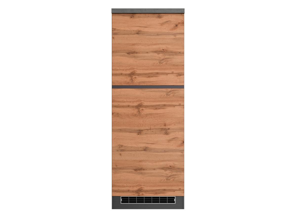 Geräteumbauschrank Turin ca. 60x166 cm Graphit/Eiche - Eiche Wotan/Graphitfarben, Design, Holzwerkstoff (60/166/60cm) - Held