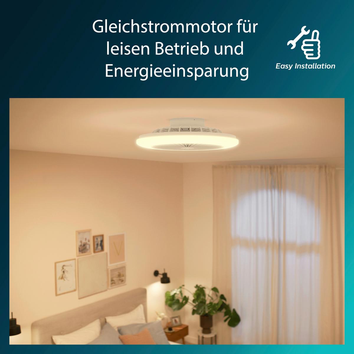 WENTYLATOR SUFITOWY AMIGO FLAT FAN CEILING IR RD - biały, Konventionell, tworzywo sztuczne (57,7/14,2/57,7cm) - Philips