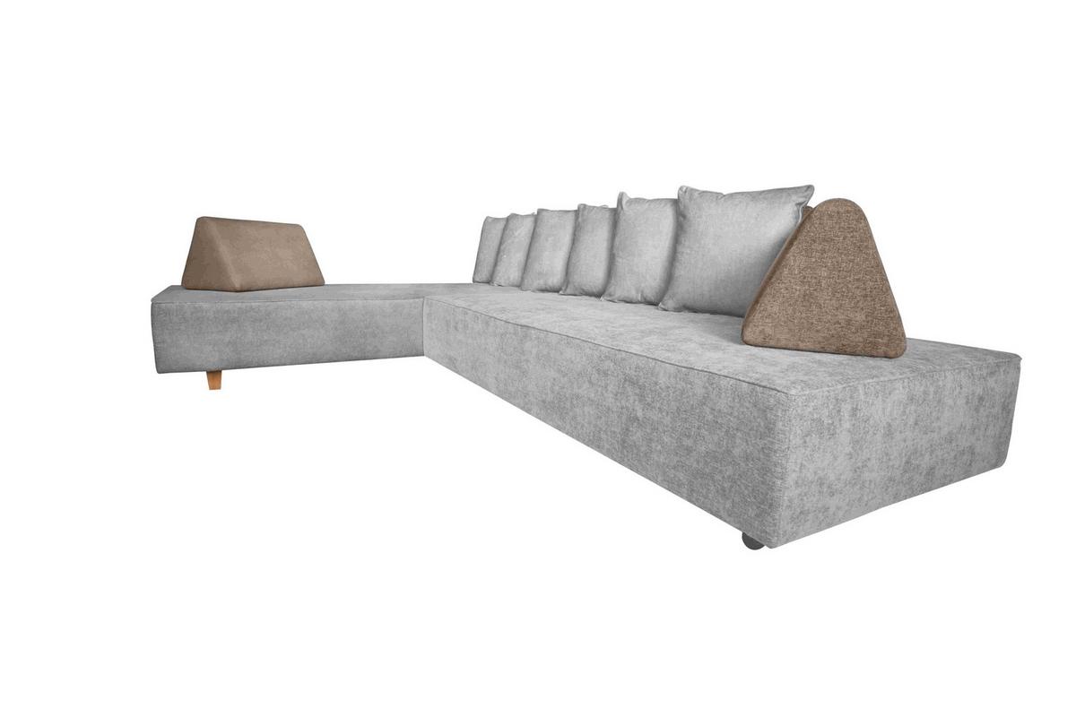 Boxspring Kanapéágy Bloom - krémszínű/barna, Modern, műanyag/faalapú anyag (215/79/292cm)