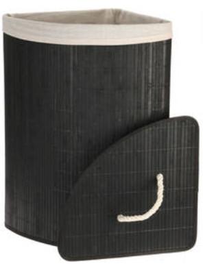 Wäschekorb Javier in Schwarz - Schwarz, Holz (35/35/60cm)