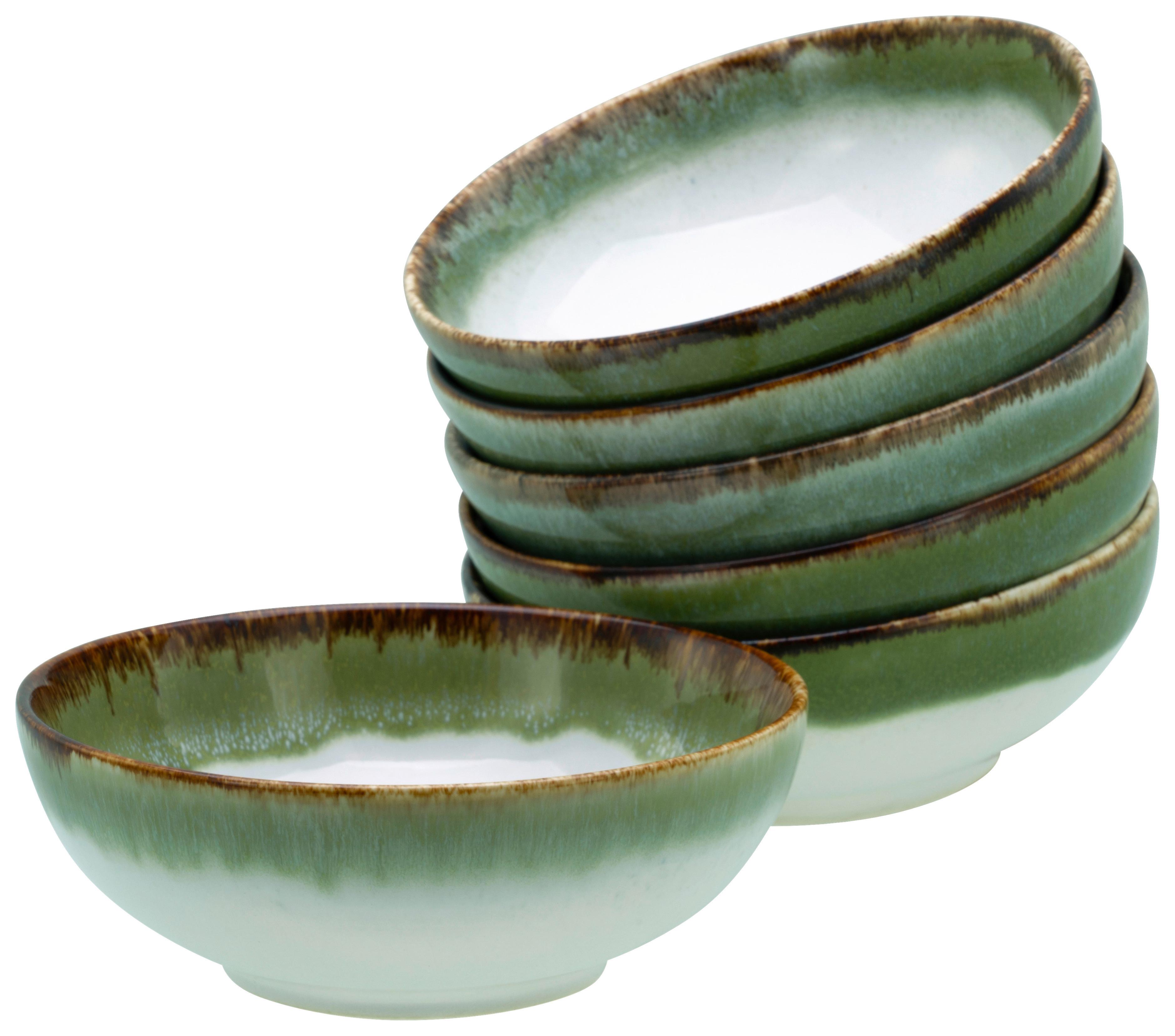 Set Posod Cascade Green, 6-Delni - zelena/bela, Design, keramika (16,5cm) - Creatable
