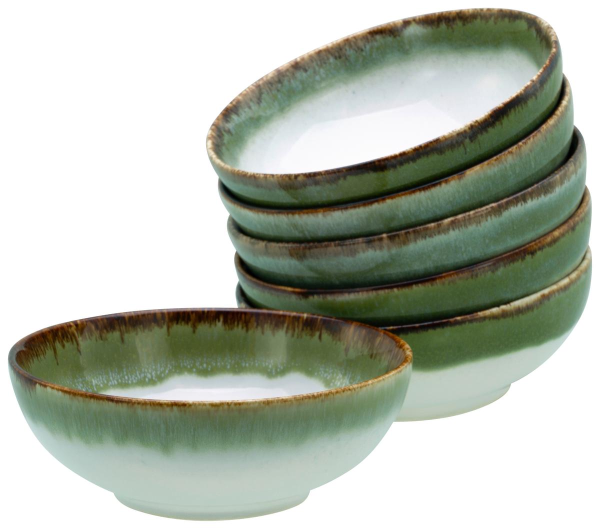 Set Posod Cascade Green, 6-Delni - zelena/bela, Design, keramika (16,5cm) - Creatable