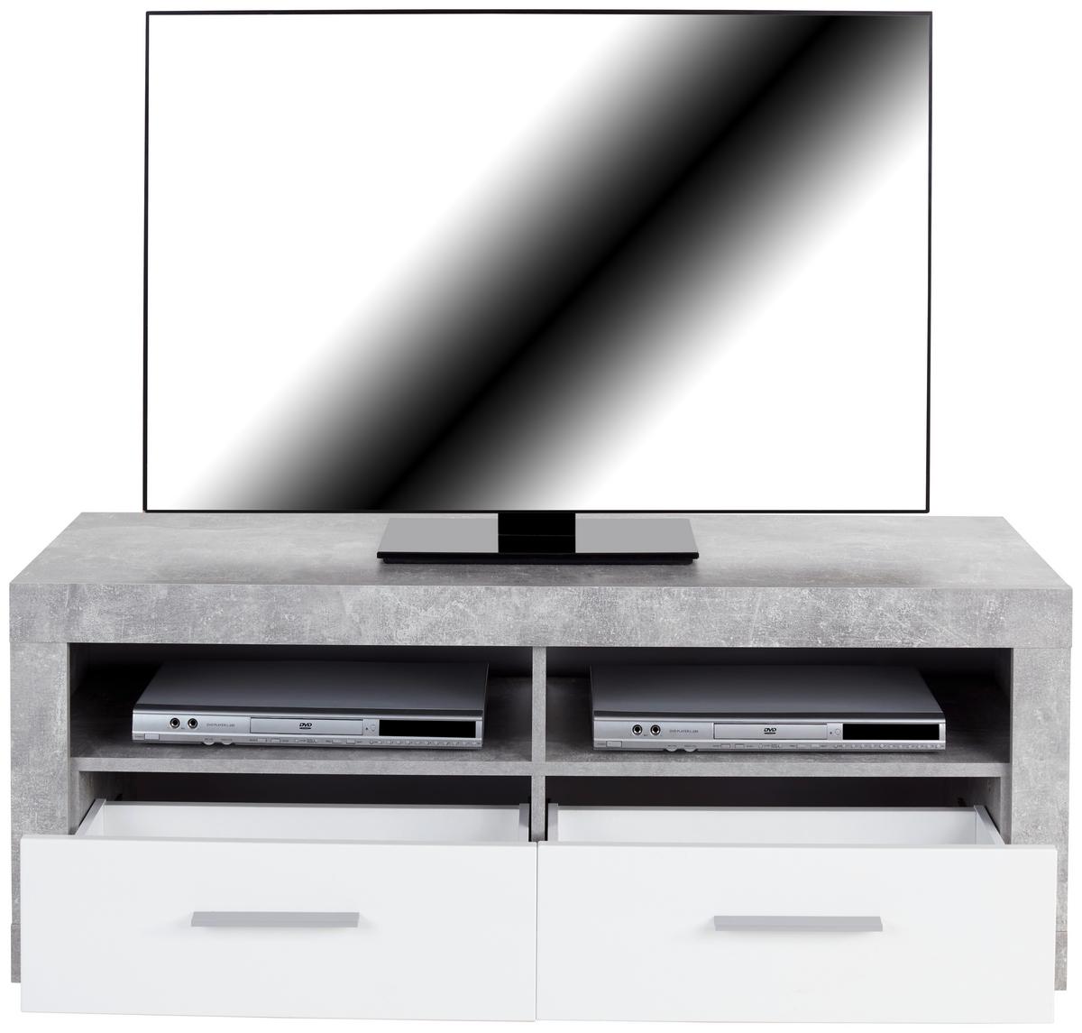 Tv Komoda Malta - bijela/siva, Moderno, drvni materijal/plastika (128/50/42cm) - Modern Living