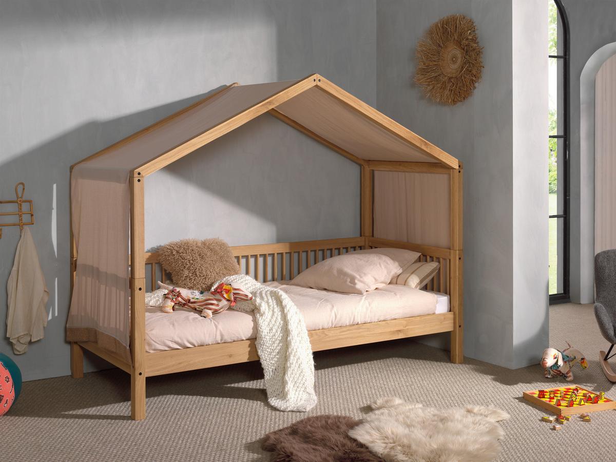 Hausbett FORREST Naturfarben ca.90x200cm Echtholz Eiche - Eichefarben/Naturfarben, MODERN, Holz (90/200cm) - Vipack