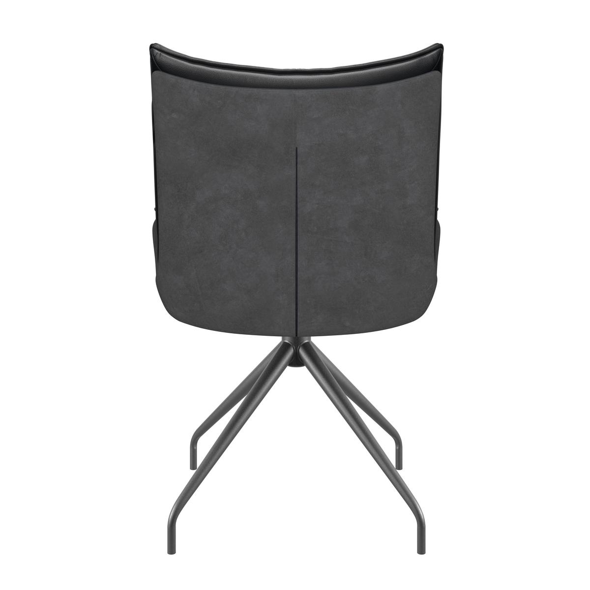 Naslanjač Malin, Črna, Umetno Usnje, Vrtljiv - črna, Moderno, kovina/tekstil (61/92/66cm)