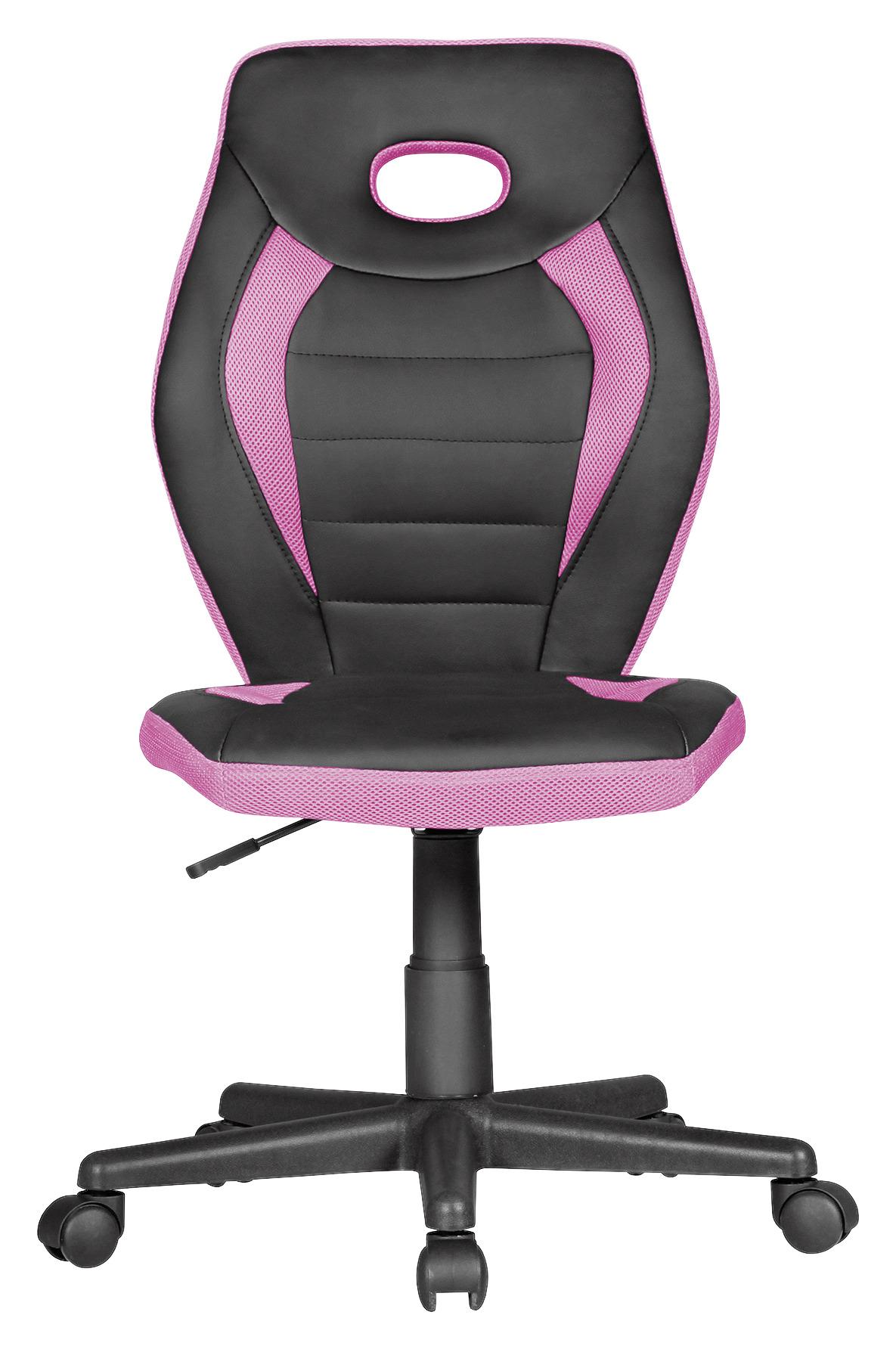 Mladinski Vrtljivi Stol Luan - pink/črna, Moderno, umetna masa/tekstil (63/91/63cm) - MID.YOU
