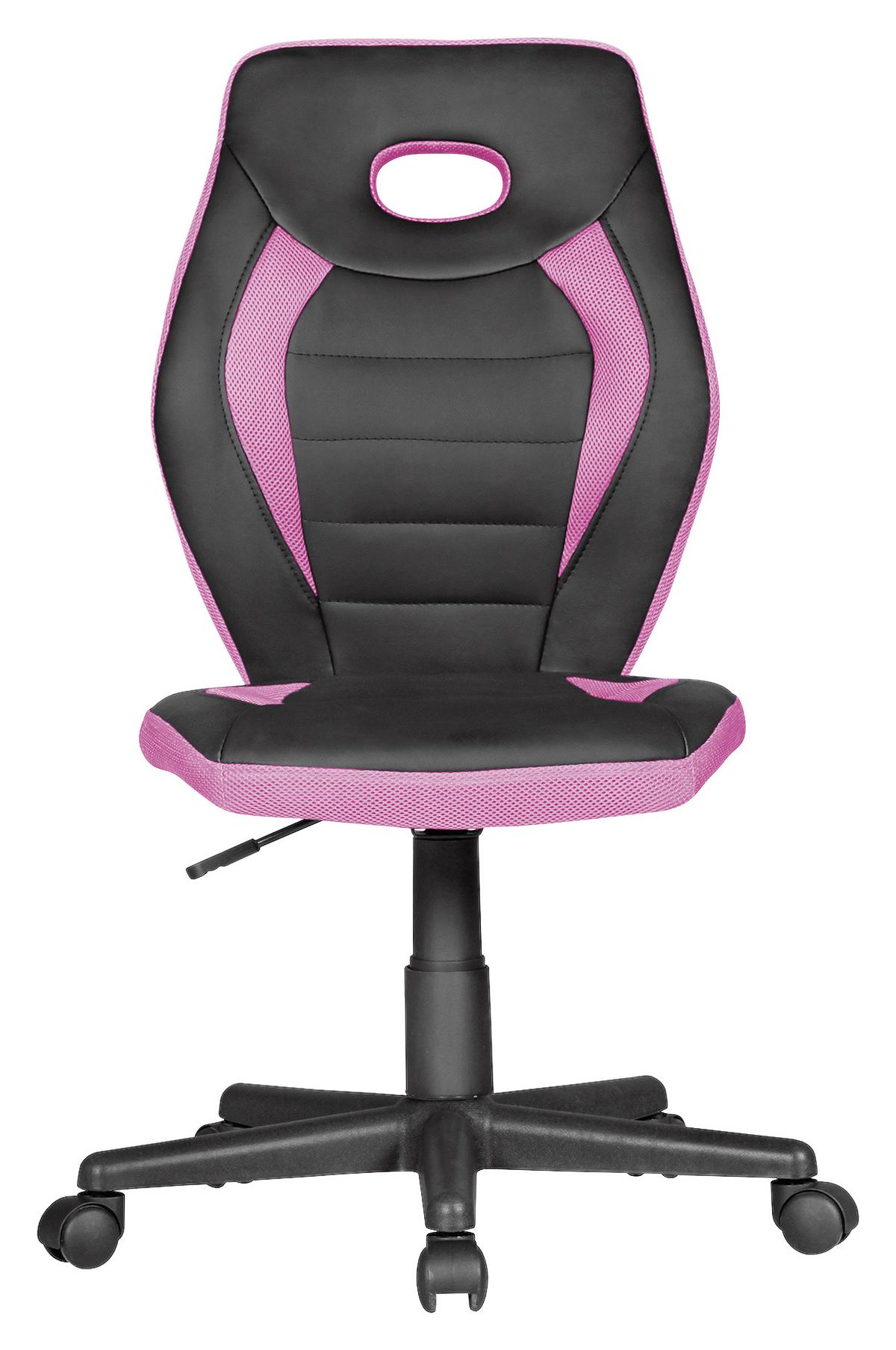 Mladinski Vrtljivi Stol Luan - pink/črna, Moderno, umetna masa/tekstil (63/91/63cm) - MID.YOU