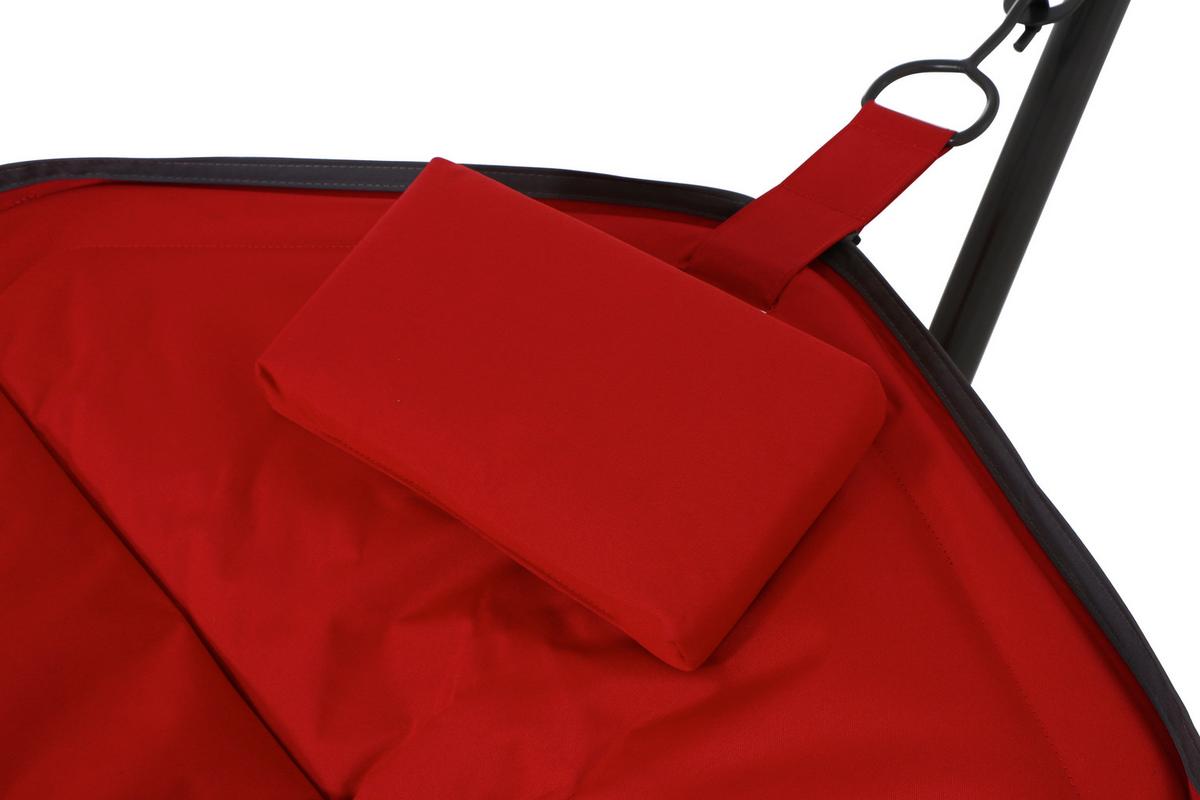 Hängematte Bahia ca. 105x305 cm Rot/Grau - Dunkelgrau/Rot, KONVENTIONELL, Textil/Metall (105/104/305cm) - Siena Garden