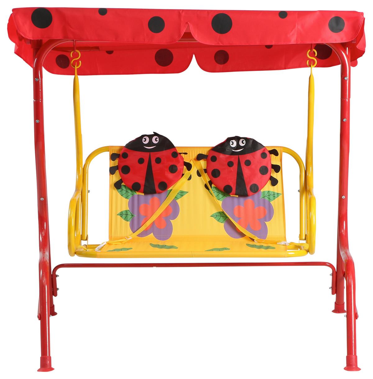 Kinder-Hollywoodschaukel 672612 - Rot, MODERN, Textil/Metall (115/118/75cm) - Siena Garden