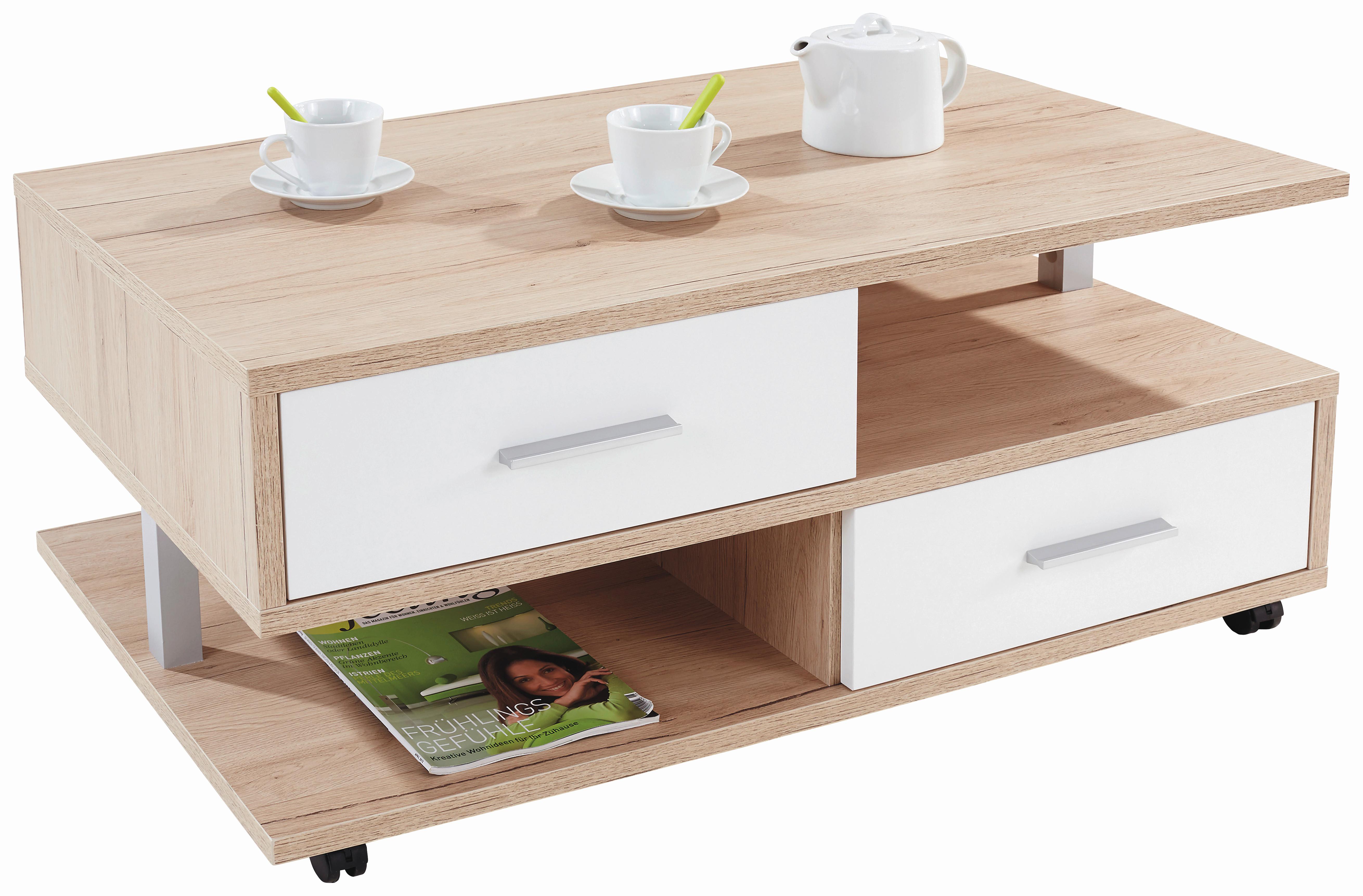 Măsuță de cafea QUATTRO - culoare lemn stejar, Konventionell, material pe bază de lemn (105/45/60cm) - Modern Living