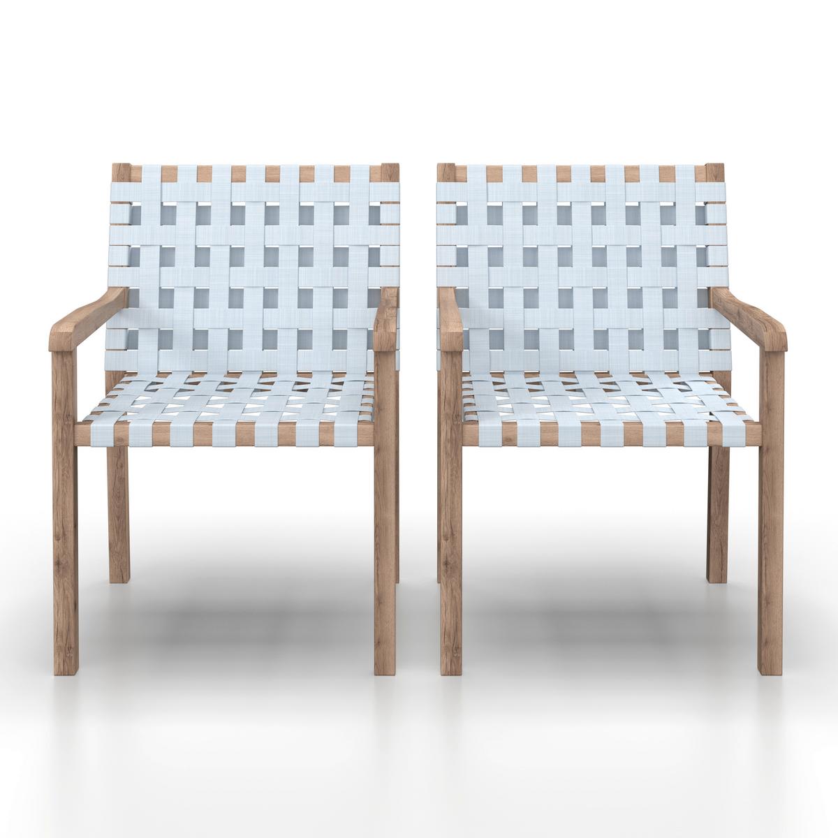 Gartensessel-Set 2-er Set Lauria Creme Holz/Textil - Creme/Akaziefarben, MODERN, Holz/Textil (58,5/84/60cm) - Bessagi Garden