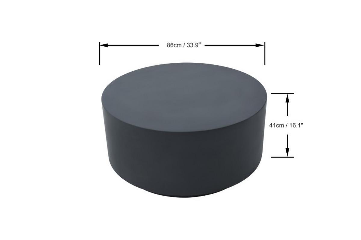 Loungetisch Rome Faserbeton Schwarz - Schwarz, KONVENTIONELL, Stein (86/86/41cm) - Gardenson