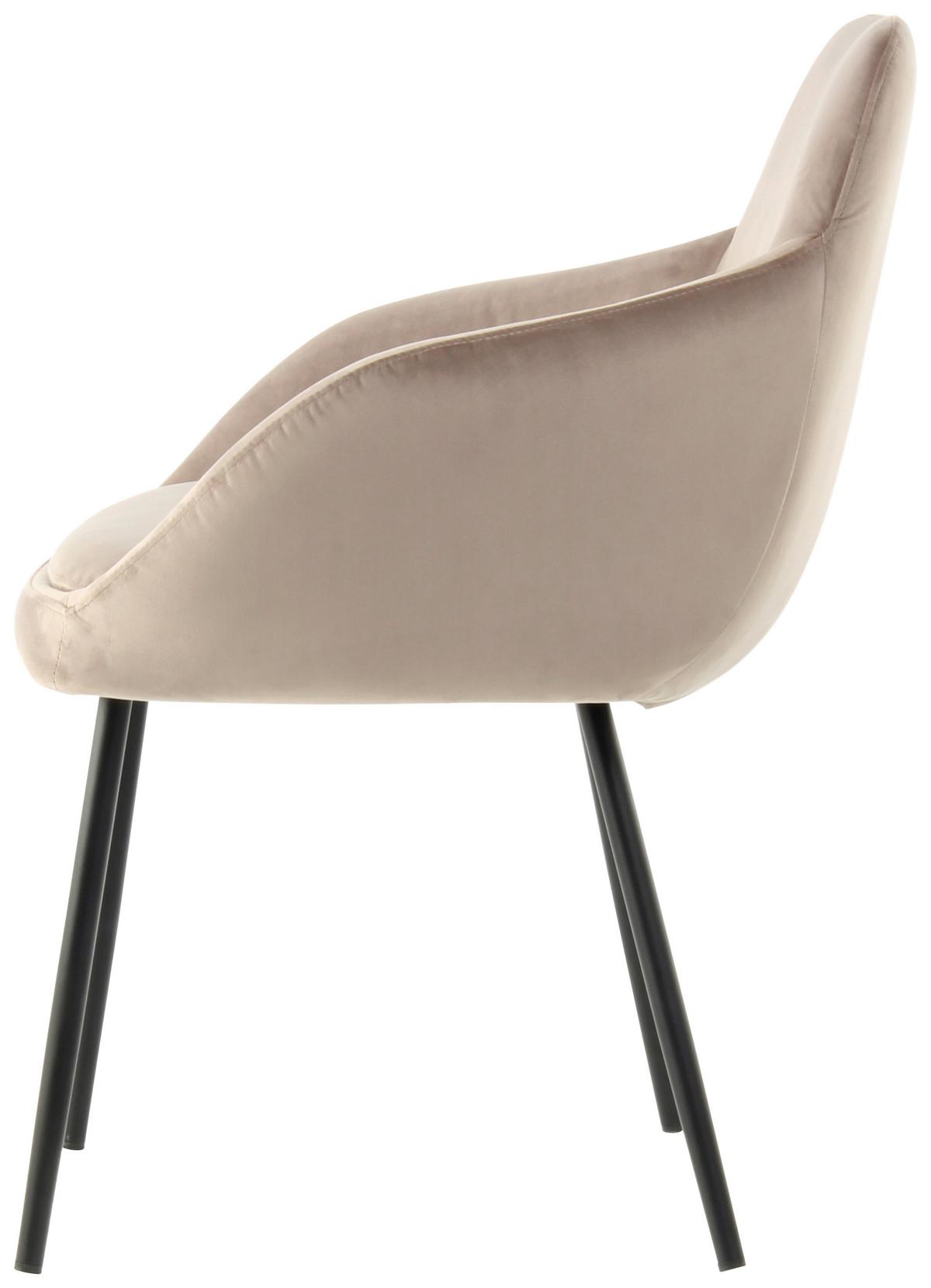 ARMLEHNSTUHL-SET COBAIN 825 - Taupe/Schwarz, Modern, Textil/Metall (60,5/80/60cm) - Kayoom