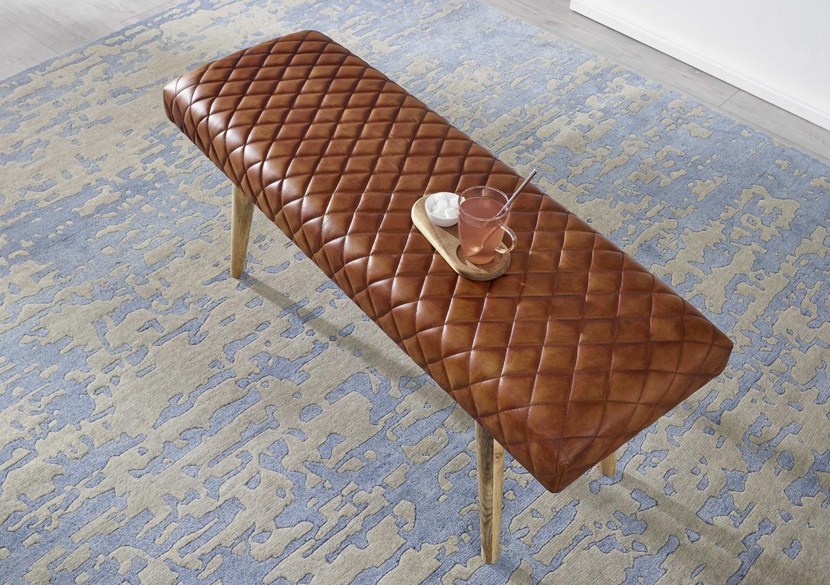 Klop Brez Naslona Sitzbank - naravne barve/rjava, Moderno, les/usnje (115/53/38cm) - MID.YOU
