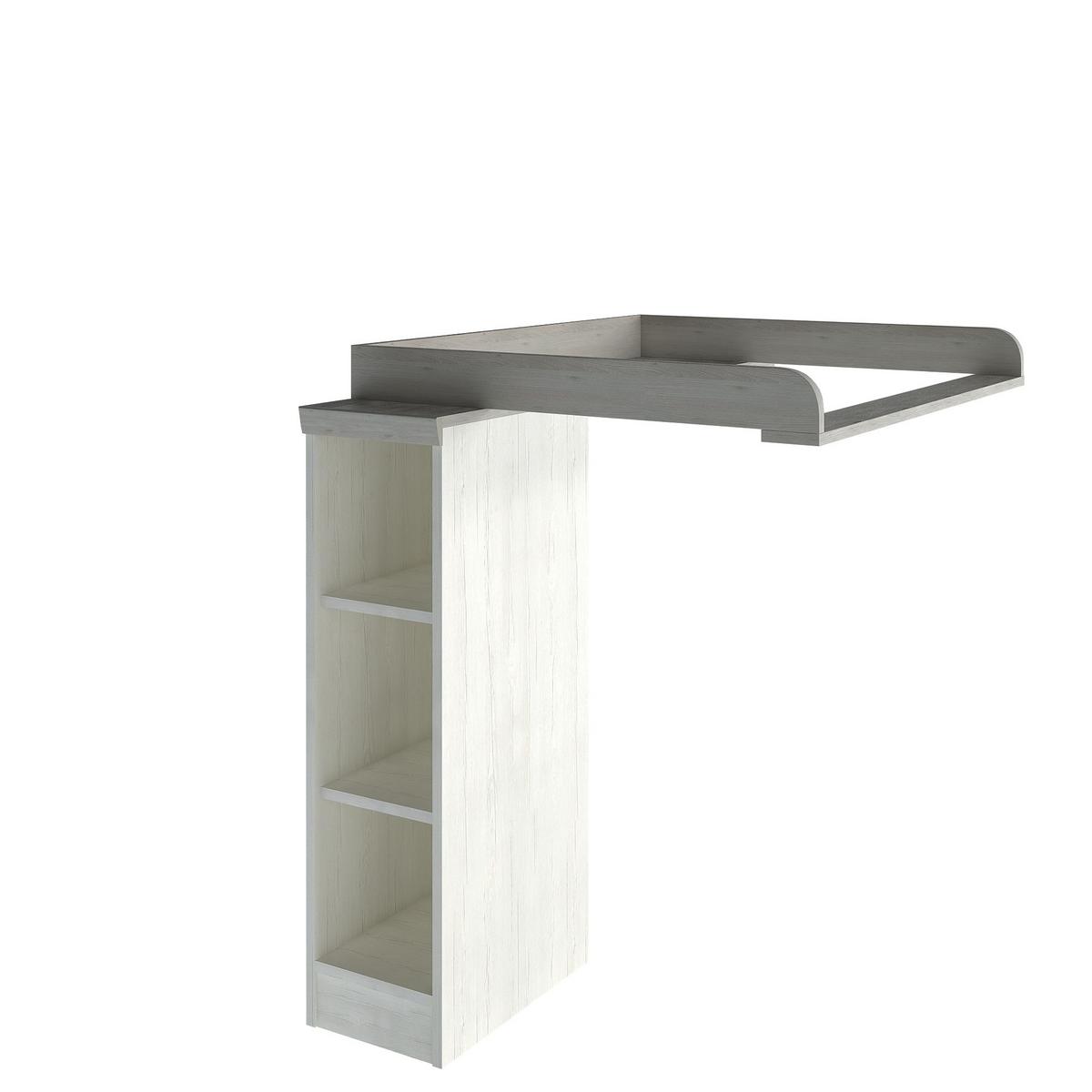 NAKŁADKA DO PRZEWIJANIA CAMRON -SC- - biały/szary, Natur, materiał drewnopochodny (110/97,5/77cm) - My Baby Lou