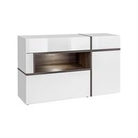 Sideboard Cross Weiß/Ulmefarben - Ulmefarben/Weiß Hochglanz, MODERN, Holzwerkstoff/Kunststoff (150/90/45cm) - Premium Living