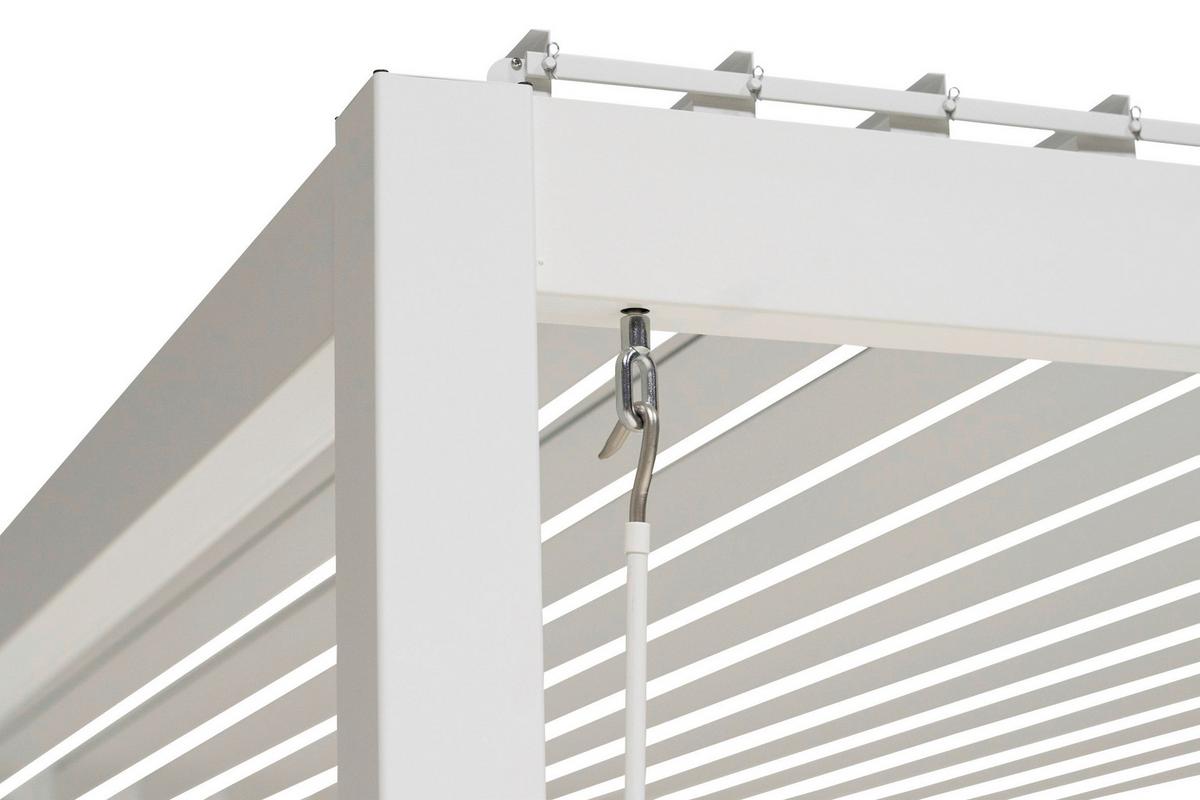 Pergola Deluxe, Bela, 400x300cm - bela, Moderno, kovina (400/250/300cm) - Gardenson