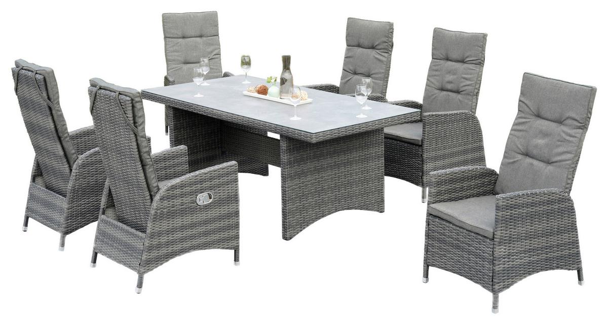 Vrtni Set Bologna, 7-Delni - siva, Moderno, kovina/umetna masa - Gardenson