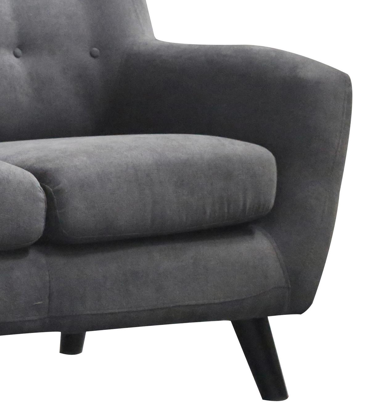 Dvosed Monaco, Temno Siva - temno siva/črna, Moderno, tekstil/les (134/82/80,5cm) - Modern Living