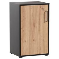 Aktenschrank Aino Schwarz/Eiche Artisan - Schwarz/Eiche Artisan, MODERN, Holzwerkstoff (50,95/83,6/41cm) - MID.YOU