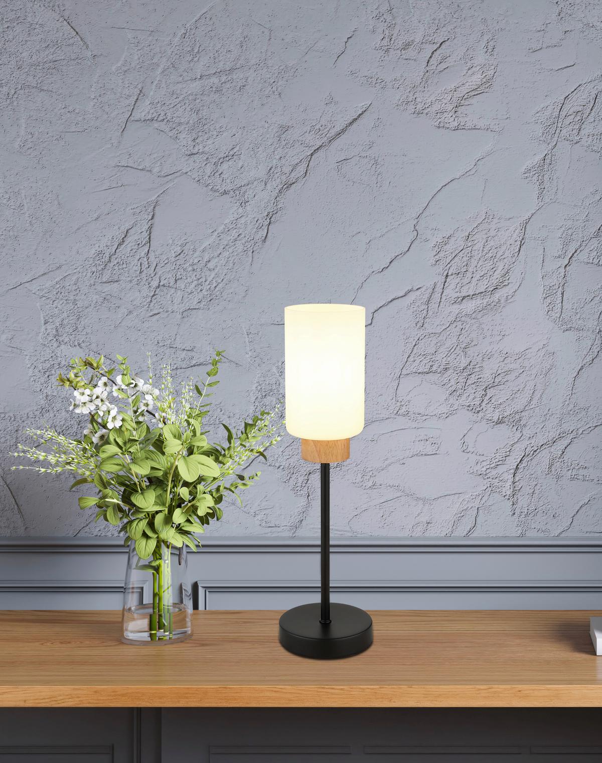 Proiector Rowena - maro/opal, Design, sticlă/lemn (12/42cm) - Globo
