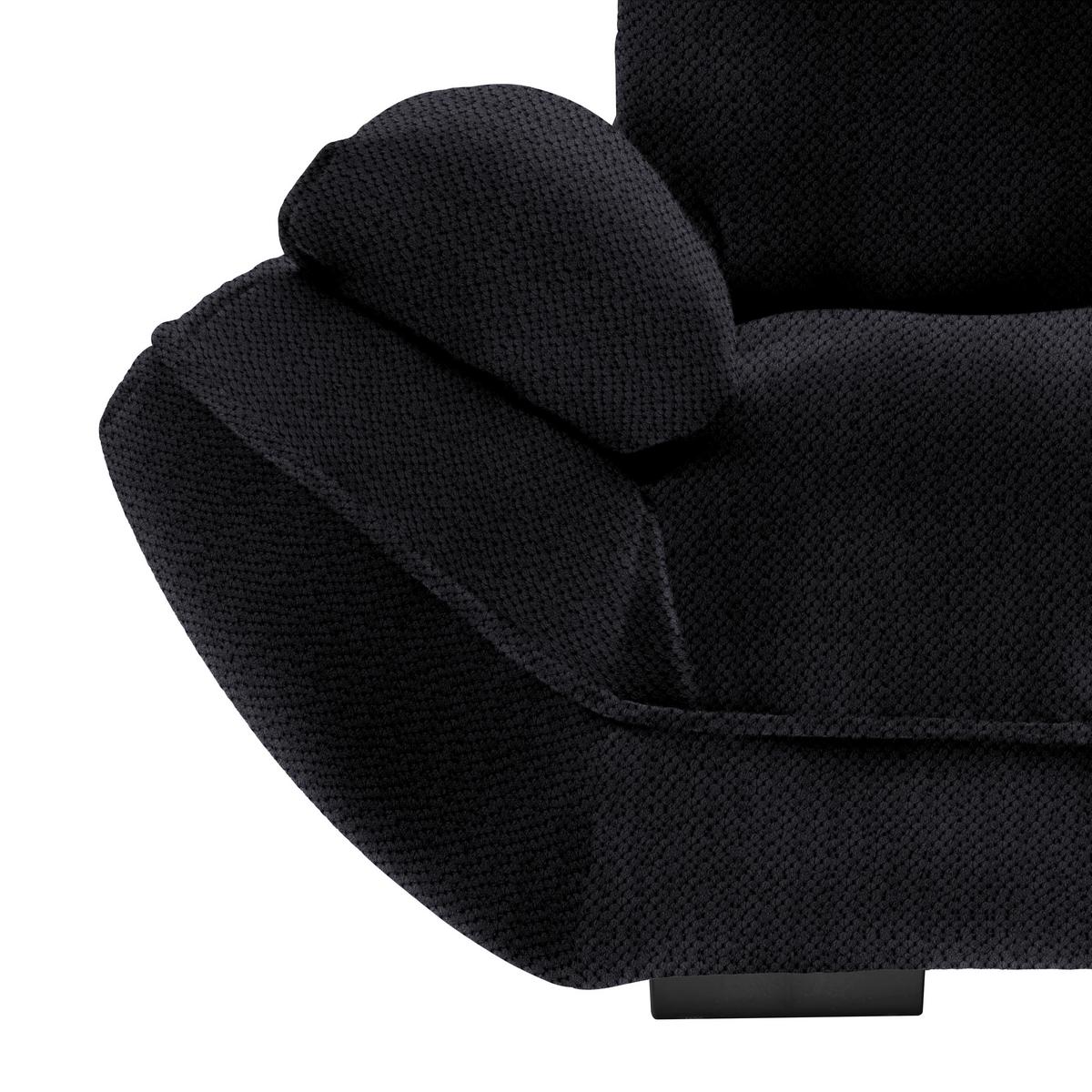Wohnlandschaft Vivo Dunkelgrau - Dunkelgrau/Schwarz, MODERN, Kunststoff/Textil (317/63/179cm) - Premium Living