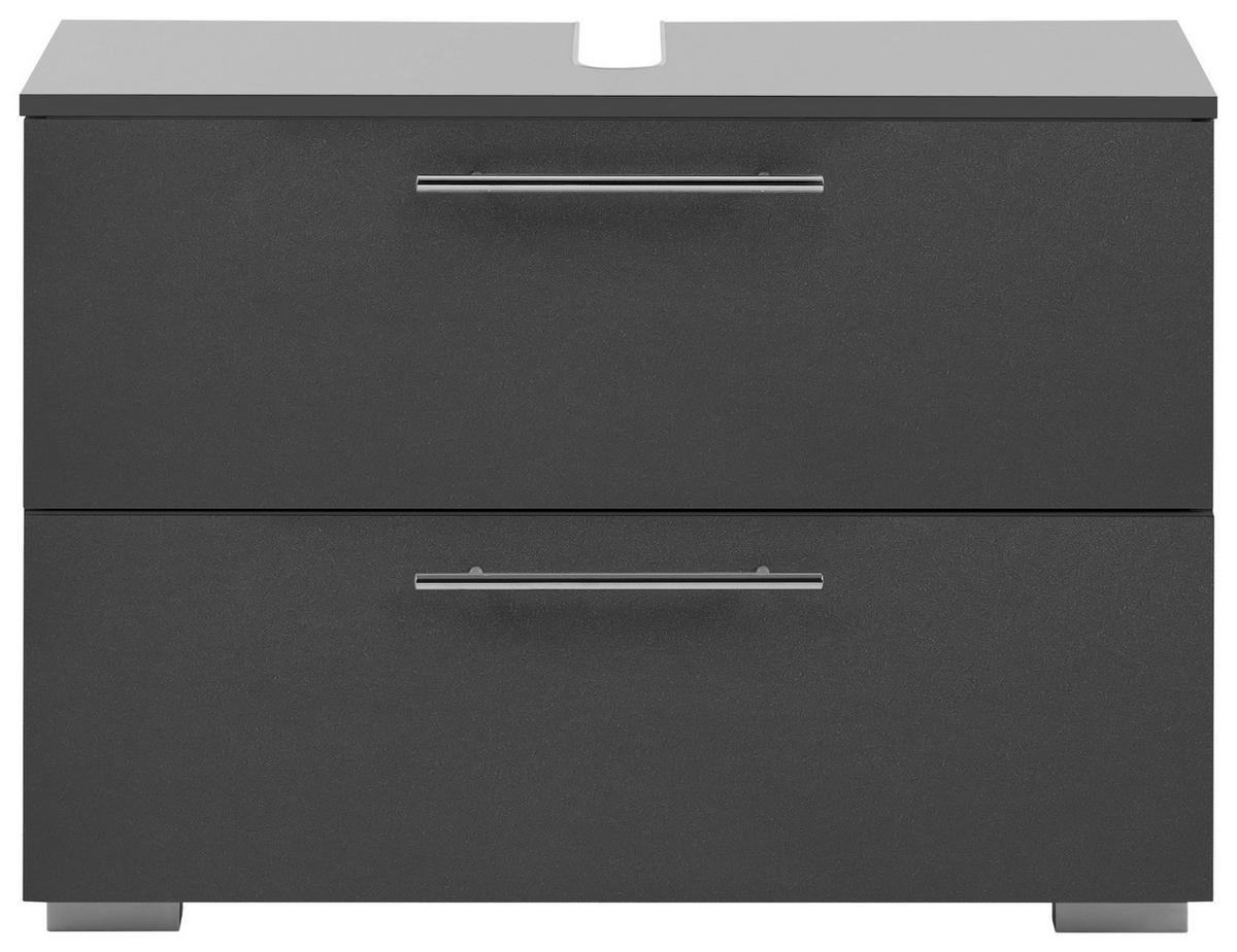 Waschbeckenunterschrank , anthrazit - Chromfarben/Anthrazit, KONVENTIONELL, Holzwerkstoff/Metall (80,2/59,1/35cm) - MID.YOU