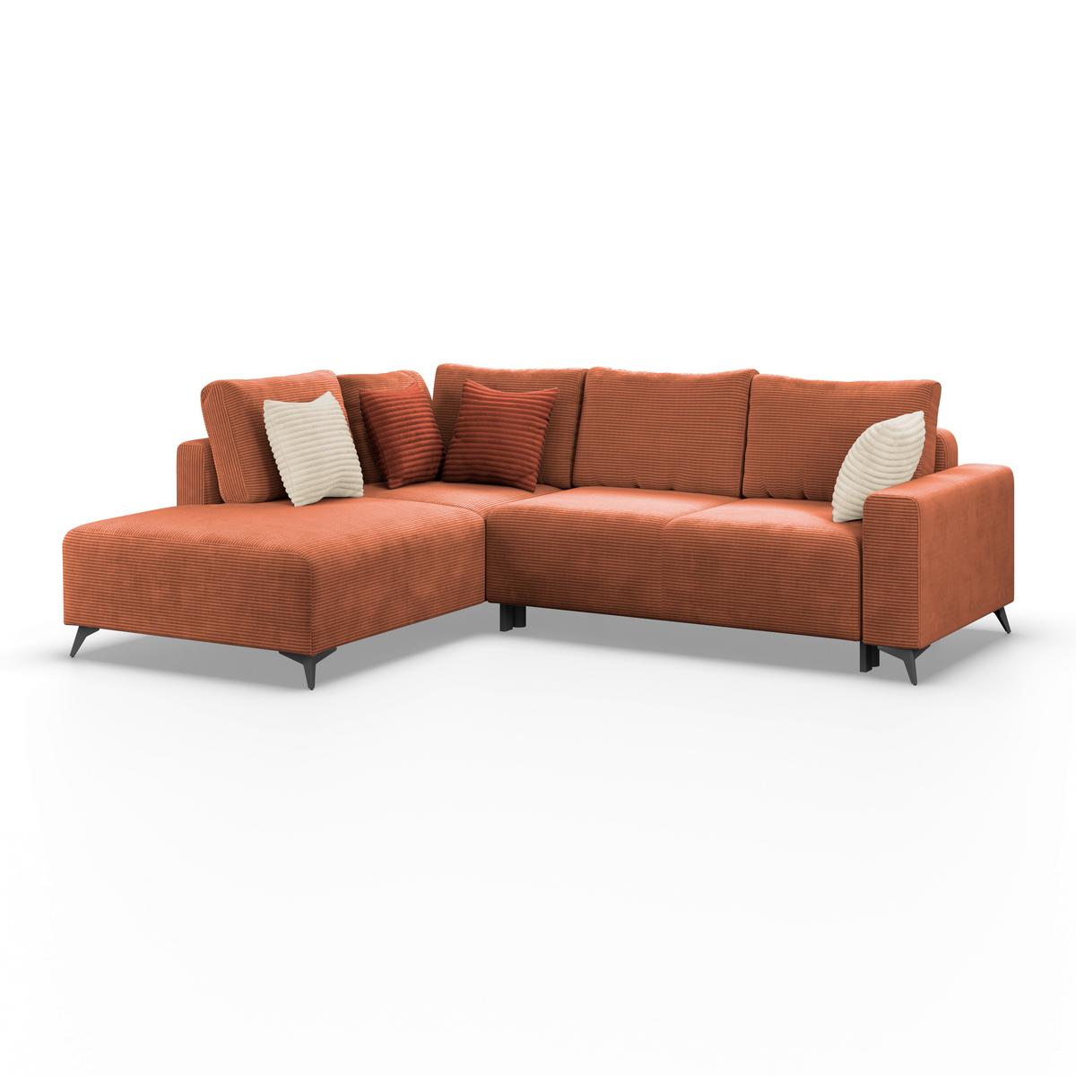 Kutna Garnitura Viktor - bakrenaste boje/crna, Moderno, tekstil/metal (212/270cm)