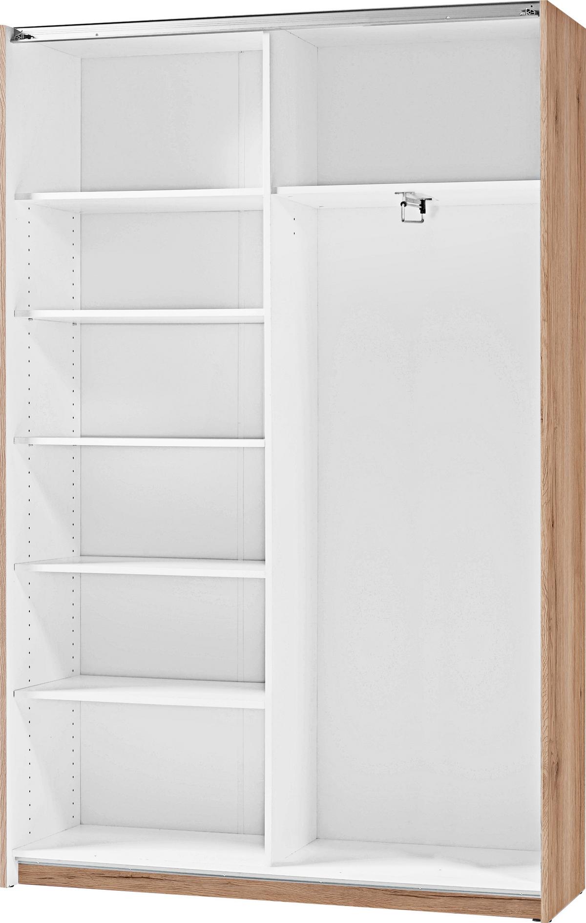 SZAFKA UNIWERSALNA HEIMO - kolor dębowy/biały, Basics, materiał drewnopochodny/tworzywo sztuczne (125/196/38cm) - Carryhome