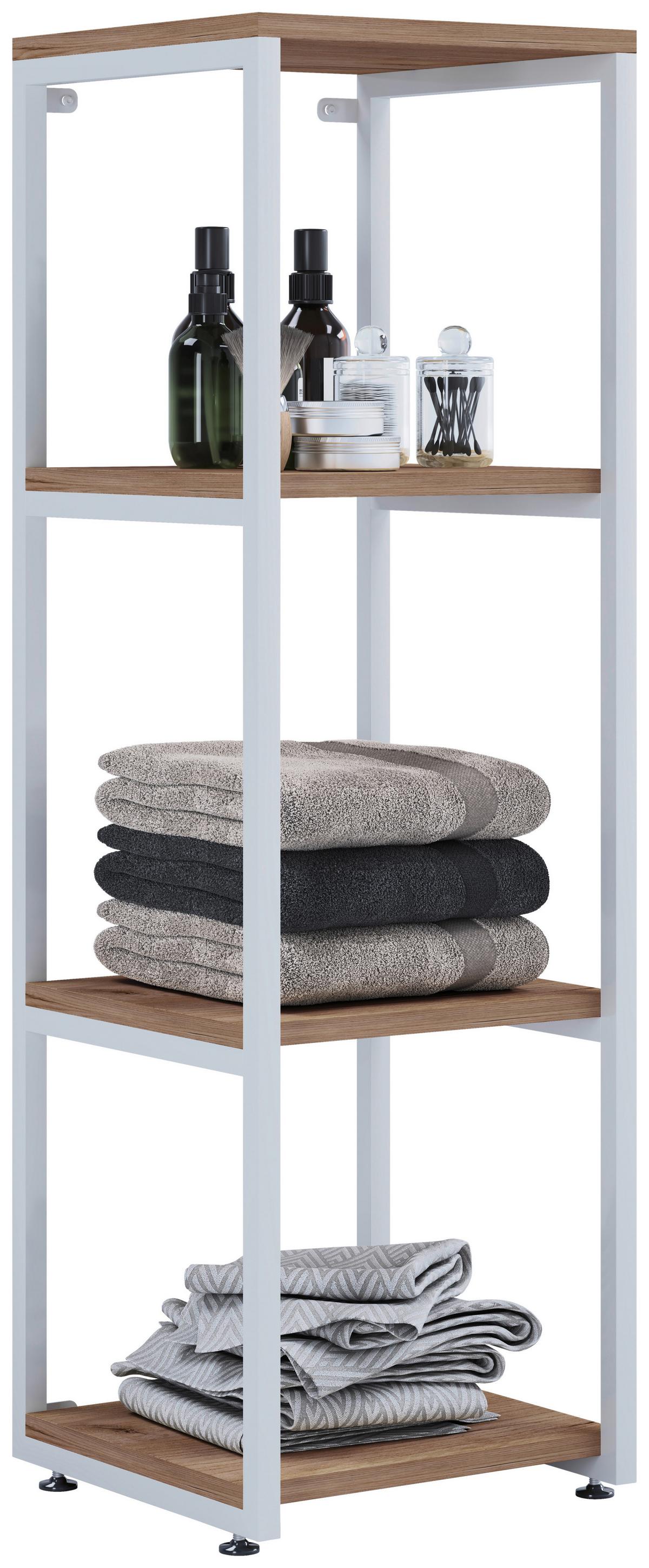 REGAL BITILA L - Honigeiche/Weiss, Modern, Holzwerkstoff/Metall (35/111,8/35cm) - MID.YOU