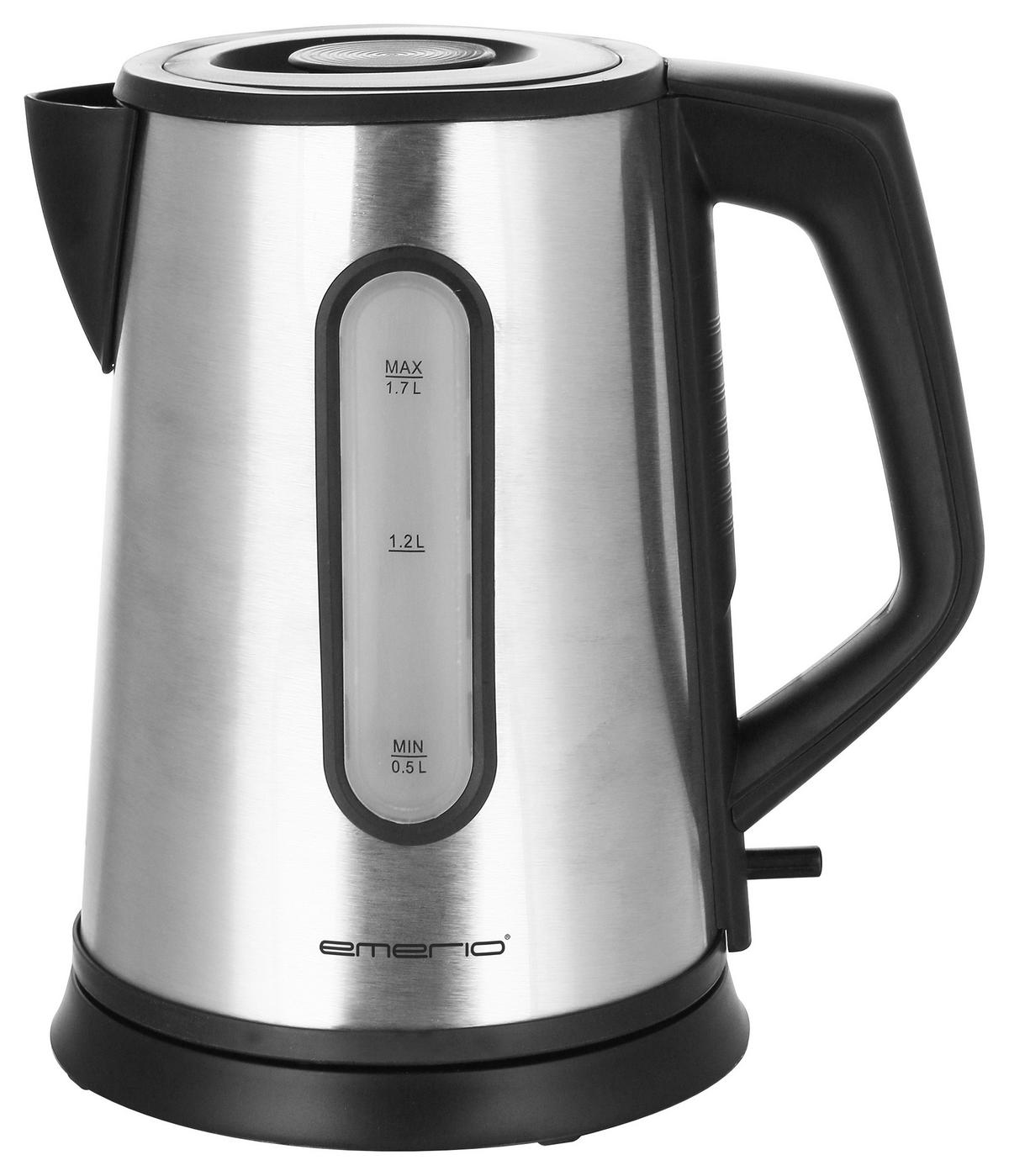 Wasserkocher JASMIN Schwarz/Silber - Silberfarben/Schwarz, Kunststoff/Metall (1,7l)