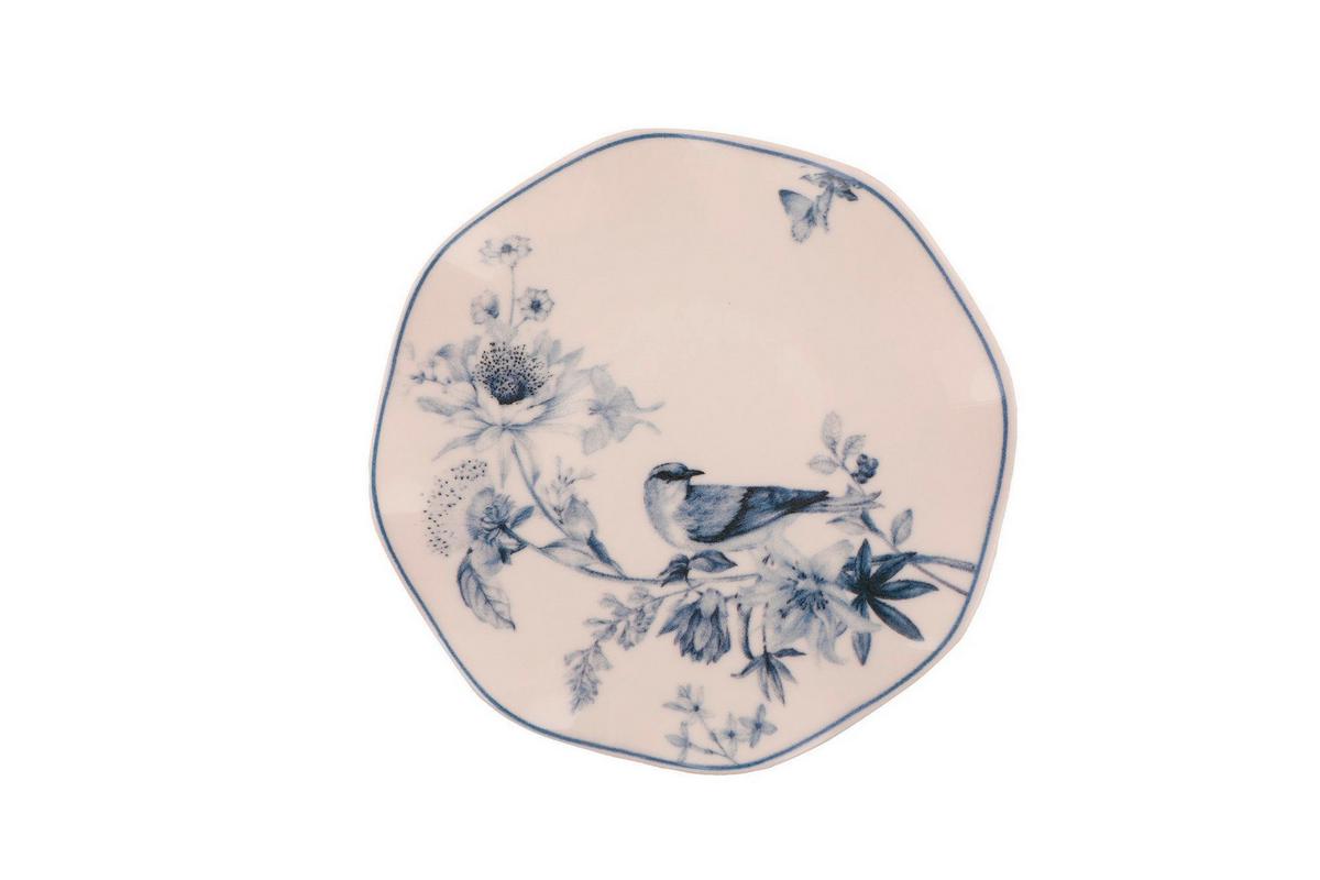 SERWIS OBIADOWO-ŚNIADANIOWY GBSNES24Y4E1891 - niebieski/biały, Basics, ceramika (25cm) - P & B