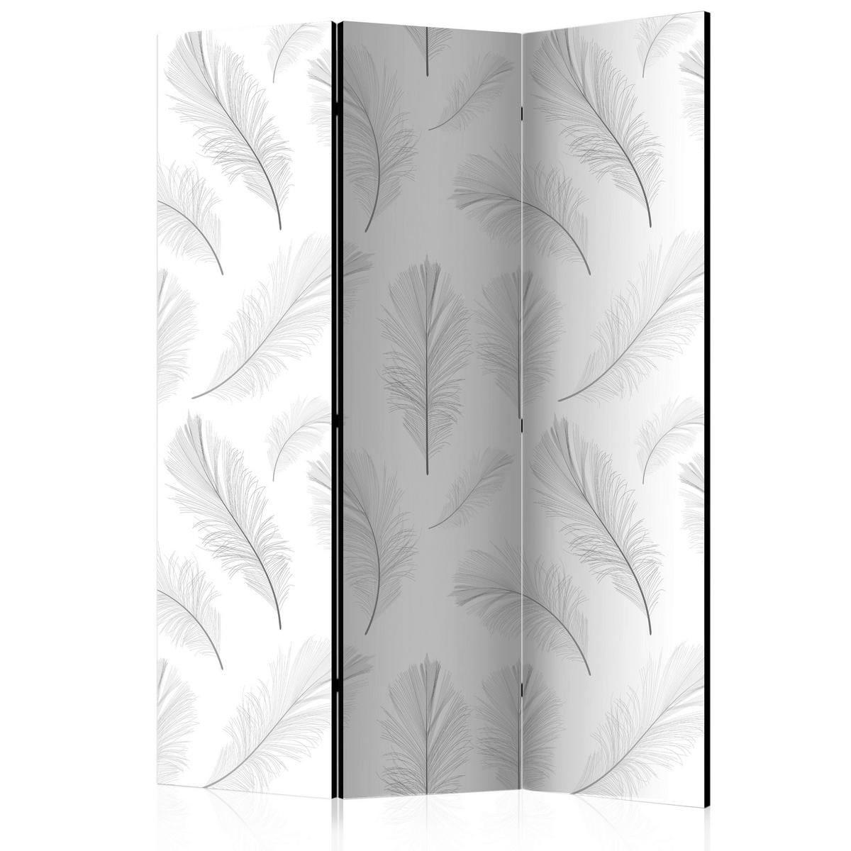 Paravan Lightness, 3-Delni, Dvostranski - bela/svetlo siva, Basics, tekstil/les (135/172/3cm) - artgeist