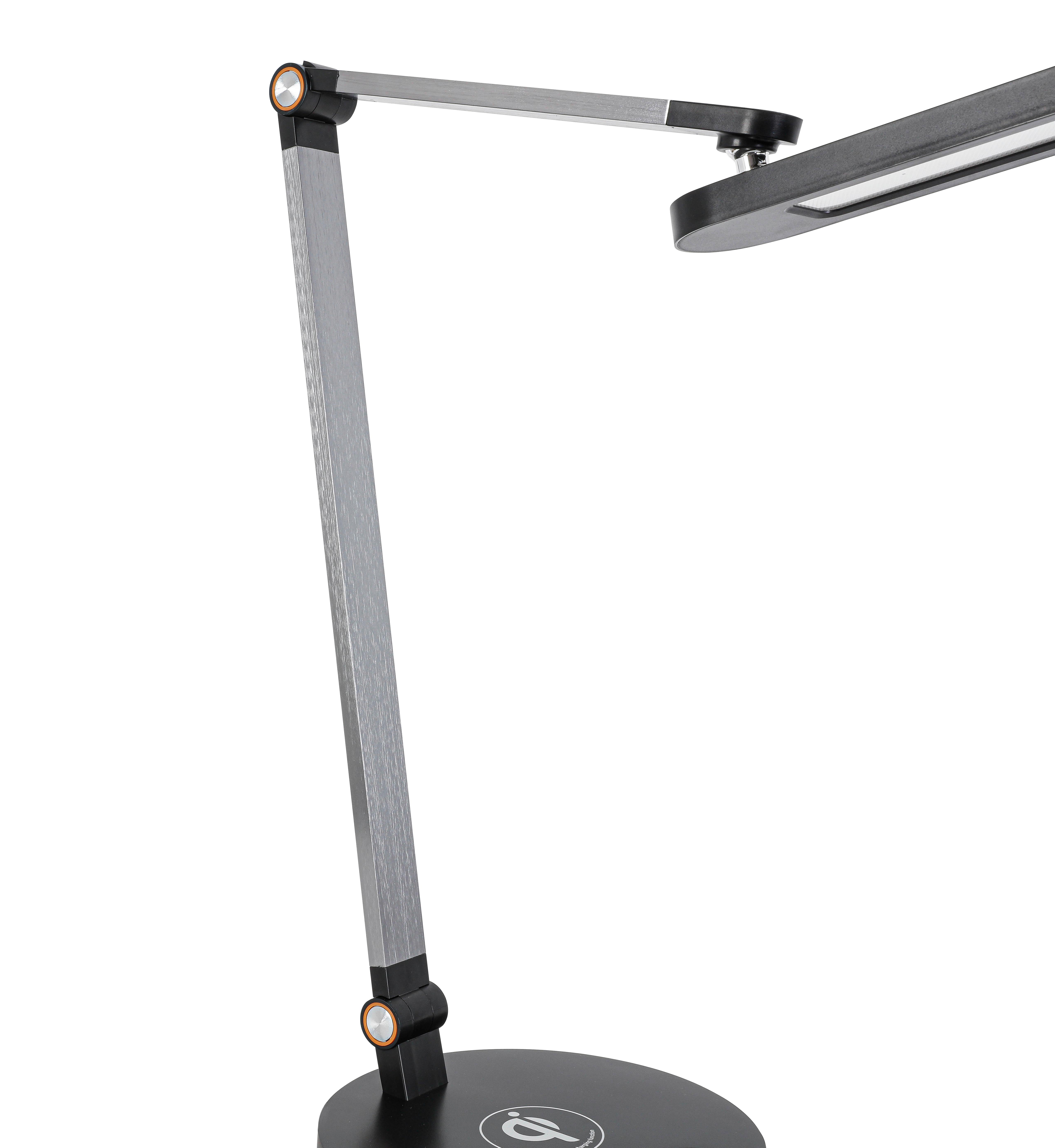 LED-SKRIVBORDSLAMPA RINK - aluminiumfärg/svart, Modern, metall/plast (37/20/40-70cm) - Mömax