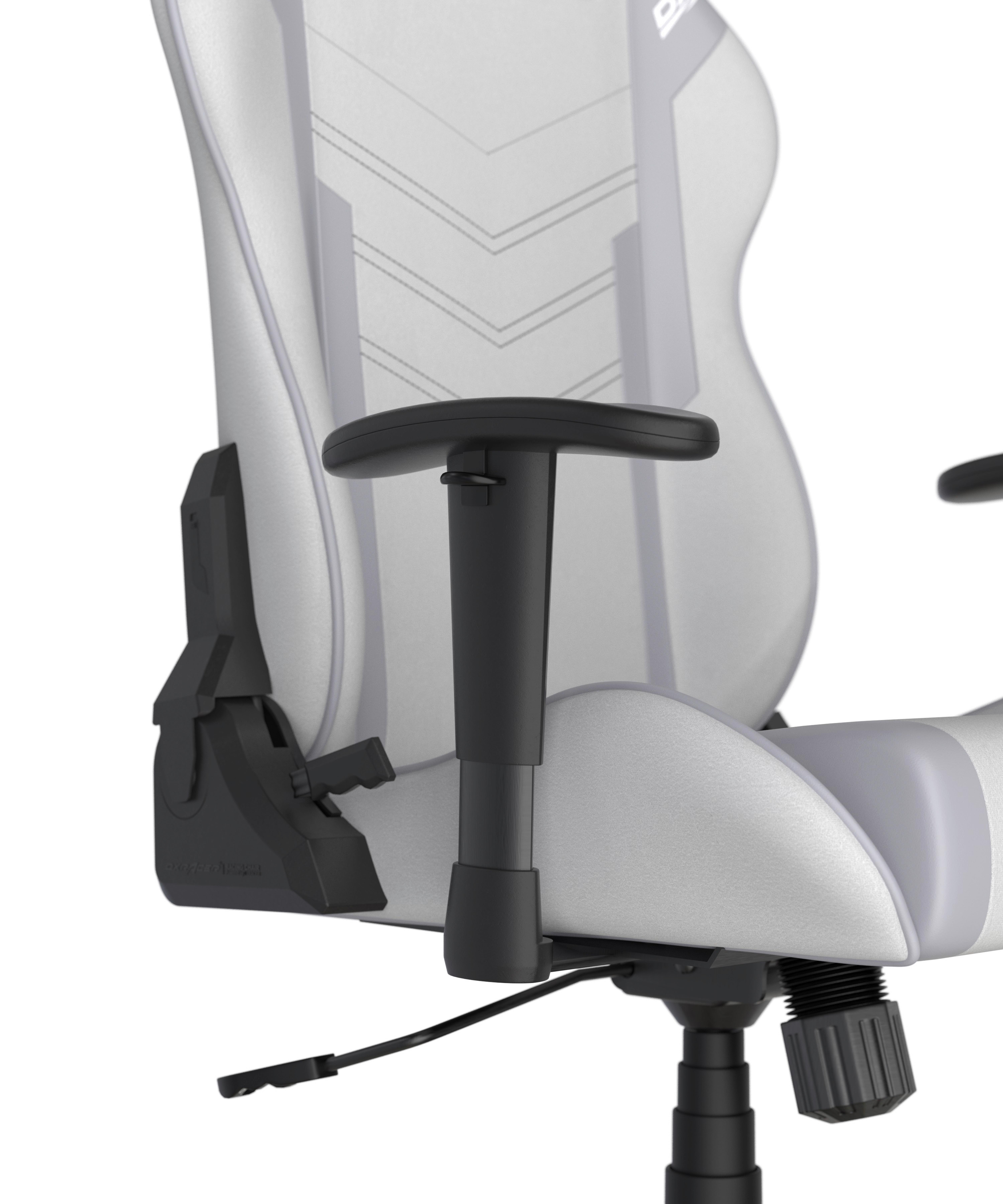 GAMINGSTOL PRINCE - vit/grå, Modern, textil/plast (67/126/67cm) - Dxracer