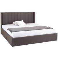 ŁÓŻKO TAPICEROWANE NICI - czarny/ciemnoszary, Modern, materiał drewnopochodny/tworzywo sztuczne (180/200cm) - Livetastic