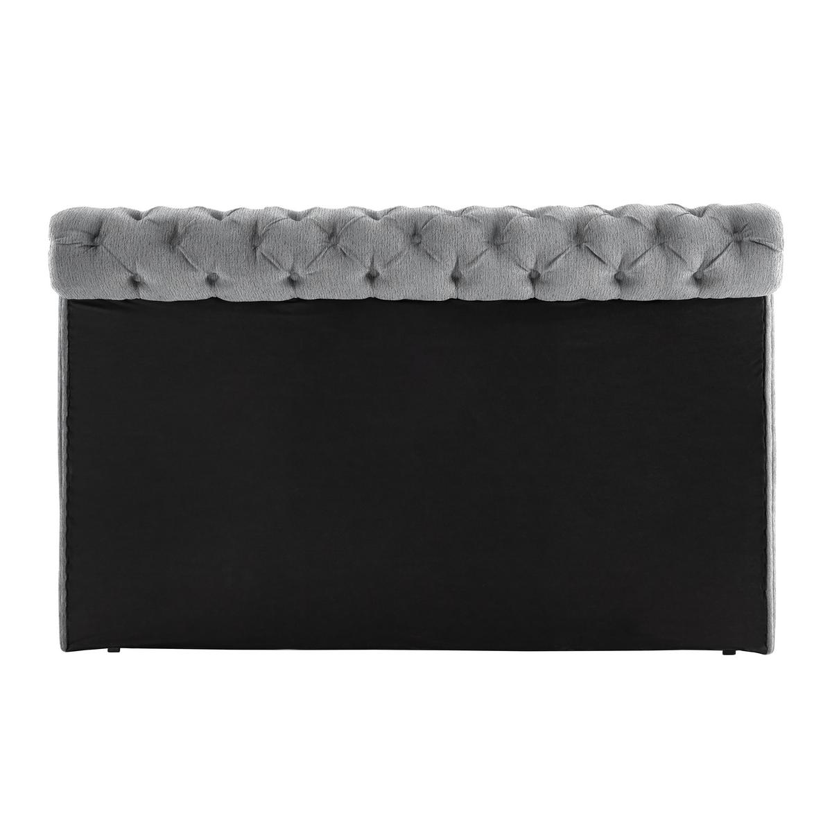Boxspringbett Queen in Dunkelgrau ca. 160x200cm - Chromfarben/Dunkelgrau, KONVENTIONELL, Textil (160/200cm) - Premium Living