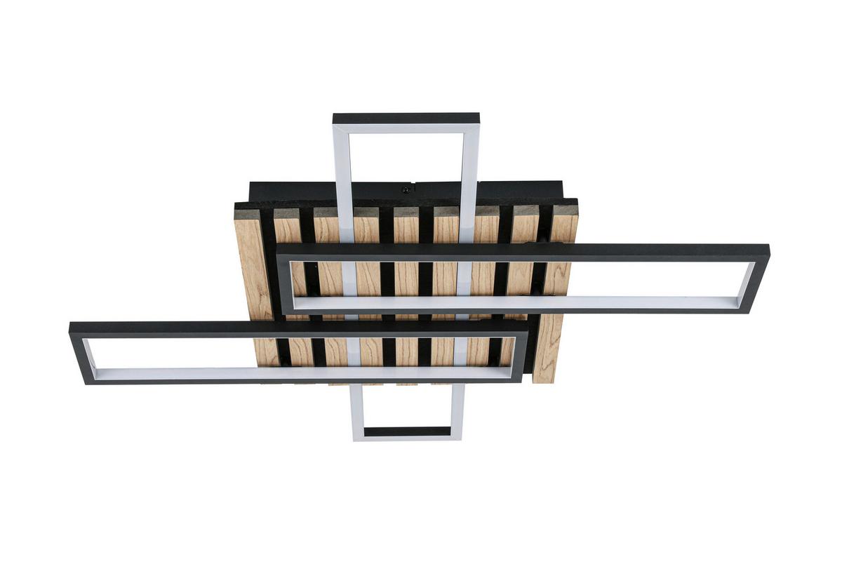 LAMPA SUFITOWA LED LONG BEACH *SBN* - kolor dębowy/czarny, Natur, materiał drewnopochodny/tworzywo sztuczne (73,5/66,5/7,5cm) - Novel