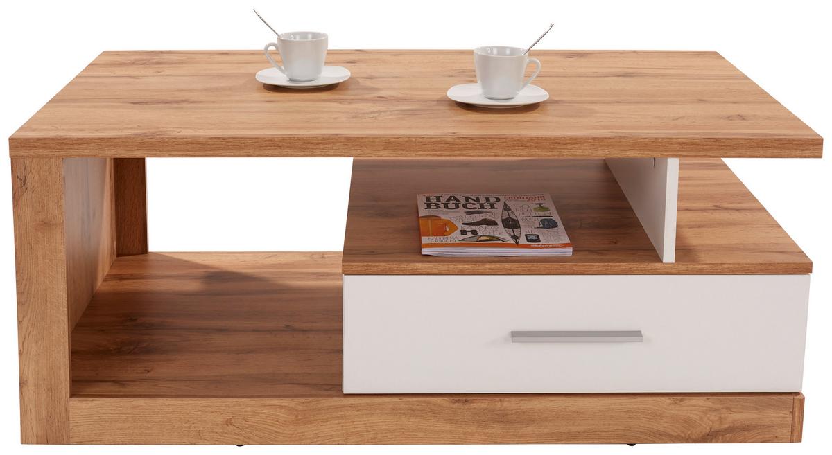 Klubska Miza Iguan, Barva Hrasta - barve hrasta/bela, Moderno, leseni material (110/45/67cm) - Mömax