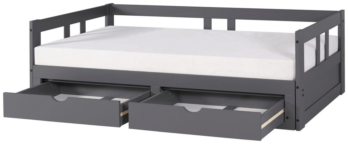 Raztegljiva Postelja Livio, Antracit, 90-180x200cm - naravne barve/antracit, Romantika, kovina/umetna masa (90-180/200cm) - MID.YOU